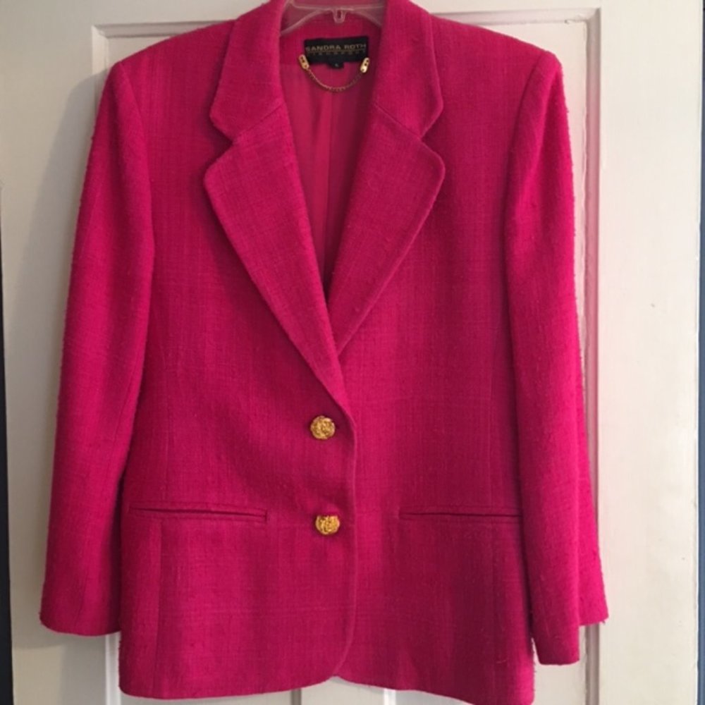 100% Pink Silk Suit with Jacket & Skirt